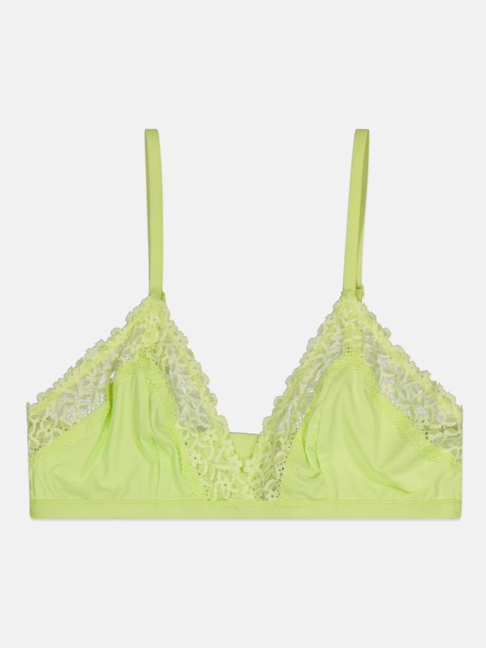 Aerie Lace Detail Non Padded Bra, Lime Size XL
